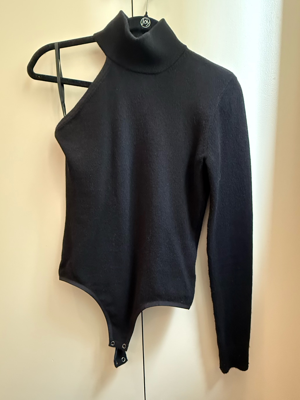Michael Kors Black Knit One Shoulder Bodysuit Top